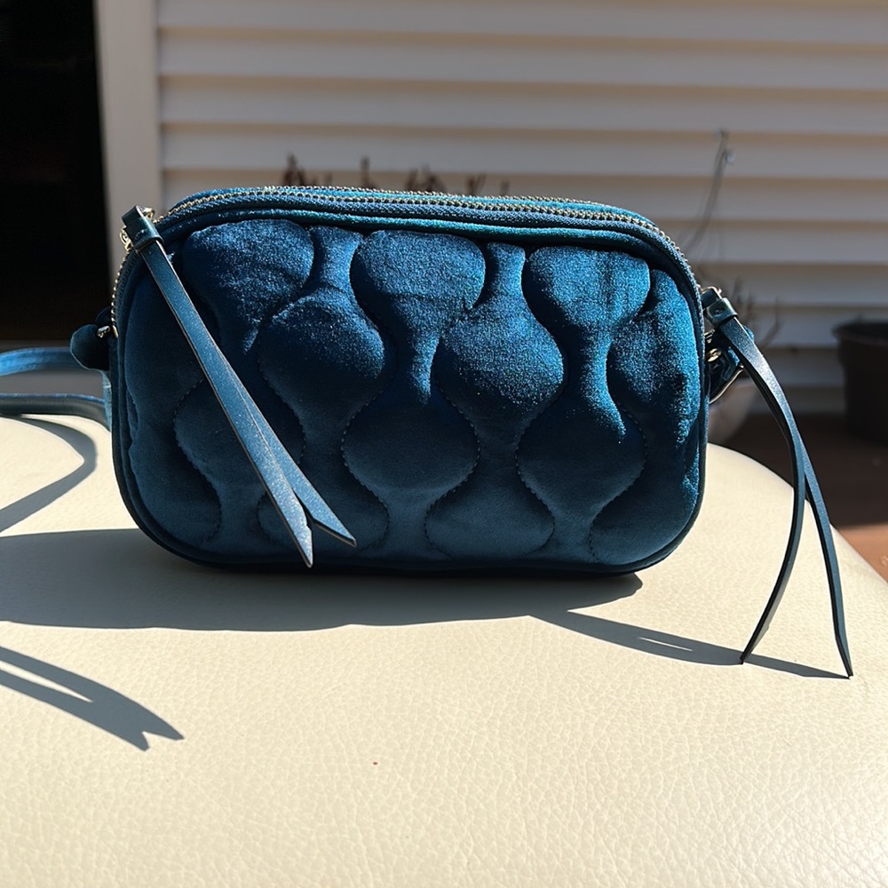 NWT Banana Republic Teal Velvet Crossbody Bag